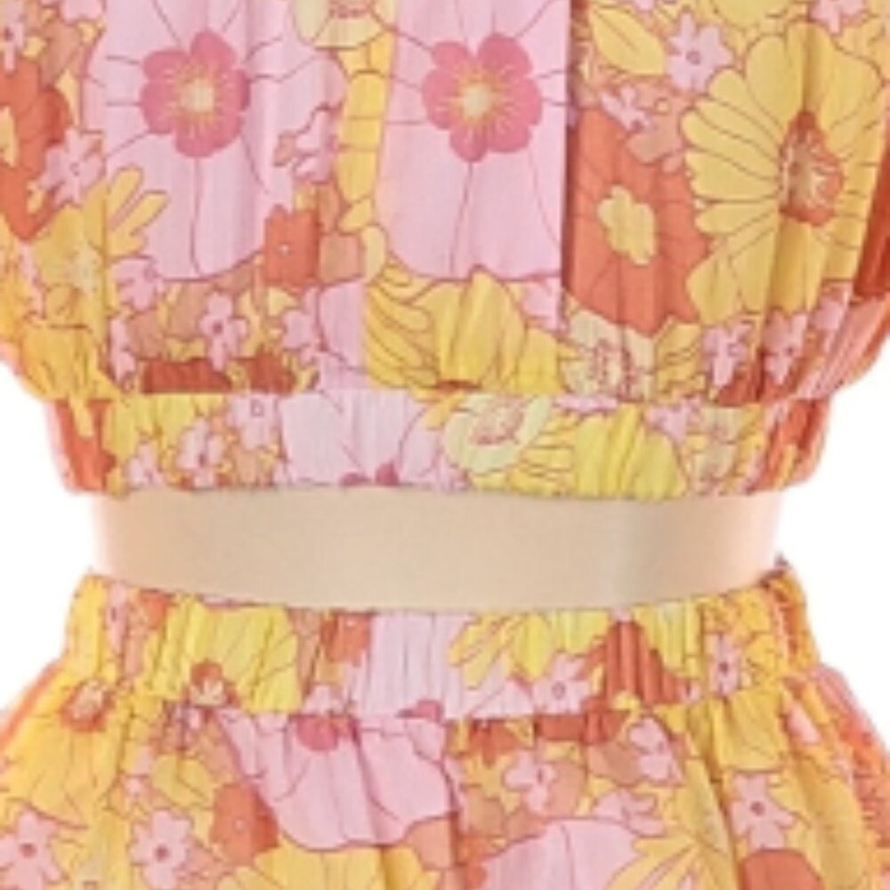 Steve Madden Women's" Retro Cadi" Open Back Mini Dress In Pink Multi - X-Small - Picture 6 of 12